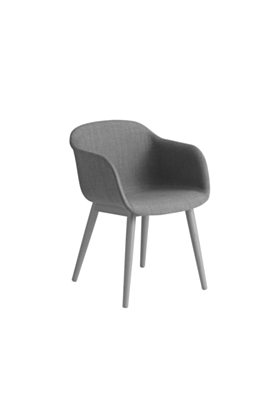 Fiber Chair Woodbase with Armrest Upholstered