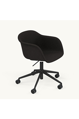Muuto Fiber Armchair Swivel mit Rollen & Gaslift, Vollpolsterung