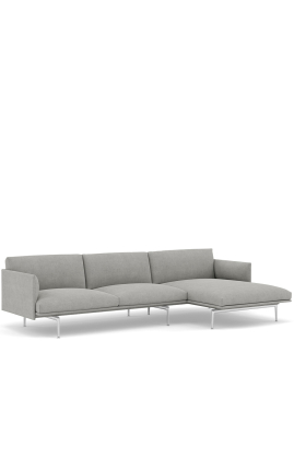 Muuto Outline Sofa Chaise Longue Aluminium - Right
