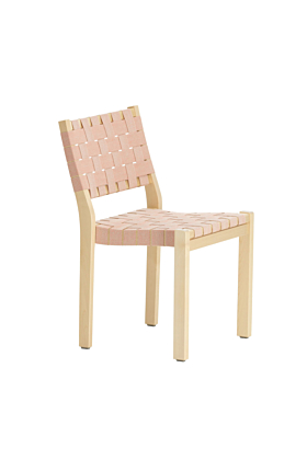 Artek 611 Stuhl Birke/Leinen Rot Ausstellungsstück